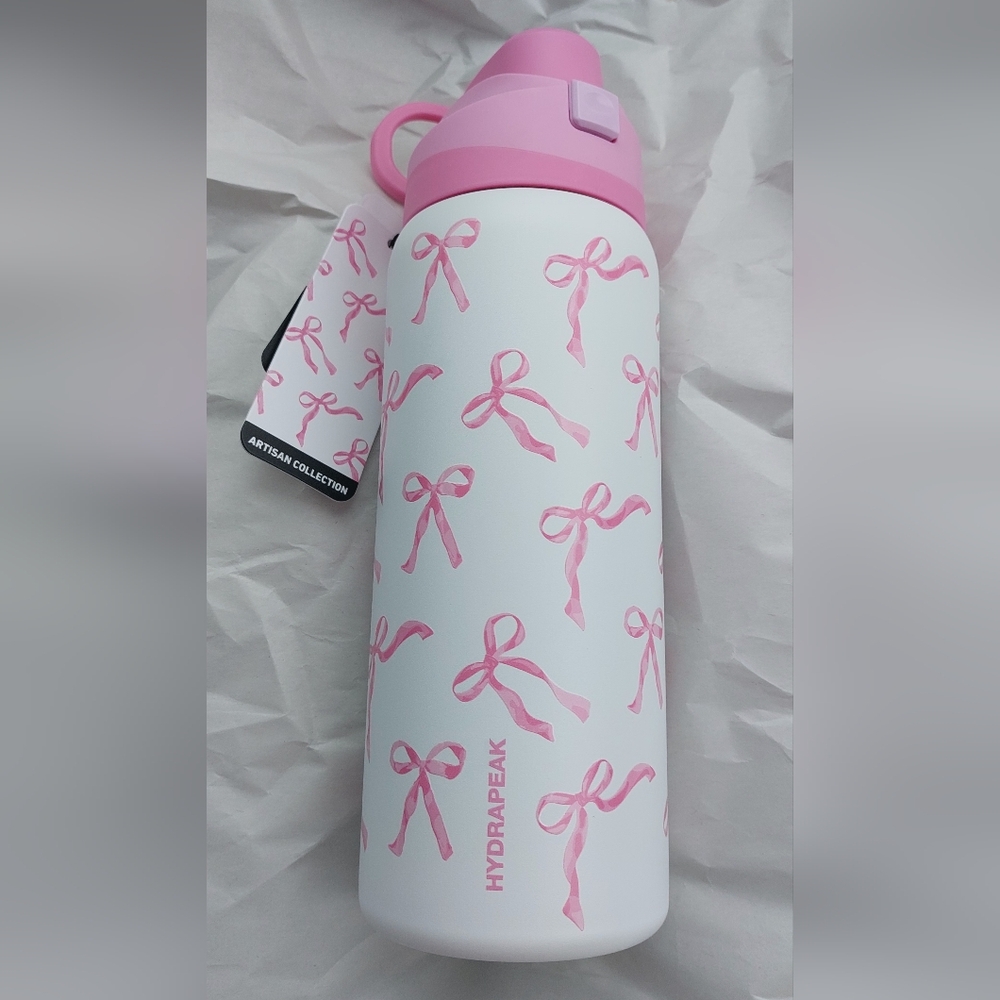 HYDRAPEAK Pink Bow 32oz Stainless Steel Bottle